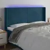 Image de Tête De Lit À Led Bleu Foncé 183x16x118/128 Cm Velours Vidaxl