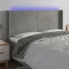 Image de Tête De Lit À Led Gris Clair 203x16x118/128 Cm Velours Vidaxl