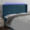 Image de vidaXL Tête de lit à LED Bleu foncé 203x16x118/128 cm Velours 3123838