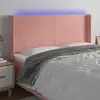 Image de Tête De Lit À Led Rose 203x16x118/128 Cm Velours Vidaxl