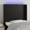 Image de Tête De Lit À Led Noir 103x16x118/128 Cm Similicuir Vidaxl