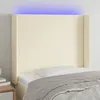 Image de Tête De Lit À Led Crème 103x16x118/128 Cm Similicuir Vidaxl