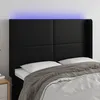 Image de Tête De Lit À Led Noir 147x16x118/128 Cm Similicuir Vidaxl