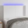 Image de Tête De Lit À Led Blanc 147x16x118/128 Cm Similicuir Vidaxl