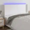 Image de Tête De Lit À Led Blanc 163x16x118/128 Cm Similicuir Vidaxl