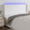 Image de Tête De Lit À Led Blanc 183x16x118/128 Cm Similicuir Vidaxl