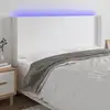 Image de Tête De Lit À Led Blanc 203x16x118/128 Cm Similicuir Vidaxl