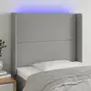 Image de Tête De Lit À Led Gris Clair 93x16x118/128 Cm Tissu Vidaxl