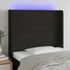 Image de Tête De Lit À Led Noir 93x16x118/128 Cm Tissu Vidaxl