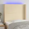 Image de Tête De Lit À Led Crème 93x16x118/128 Cm Tissu Vidaxl