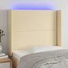 Image de Tête De Lit À Led Crème 103x16x118/128 Cm Tissu Vidaxl