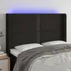 Image de Tête De Lit À Led Noir 147x16x118/128 Cm Tissu Vidaxl