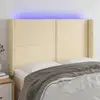 Image de Tête De Lit À Led Crème 147x16x118/128 Cm Tissu Vidaxl