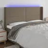 Image de Tête De Lit À Led Taupe 183x16x118/128 Cm Tissu Vidaxl