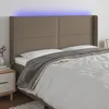 Image de Tête De Lit À Led Taupe 203x16x118/128 Cm Tissu Vidaxl