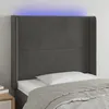 Image de Tête De Lit À Led Gris Foncé 83x16x118/128 Cm Velours Vidaxl