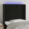 Image de Tête De Lit À Led Noir 83x16x118/128 Cm Velours Vidaxl