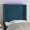 Image de Tête De Lit À Led Bleu Foncé 83x16x118/128 Cm Velours Vidaxl