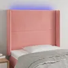 Image de Tête De Lit À Led Rose 83x16x118/128 Cm Velours Vidaxl