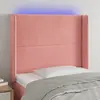 Image de Tête De Lit À Led Rose 93x16x118/128 Cm Velours Vidaxl