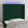 Image de Tête De Lit À Led Vert Foncé 103x16x118/128 Cm Velours Vidaxl