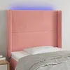 Image de Tête De Lit À Led Rose 103x16x118/128 Cm Velours Vidaxl