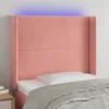 Image de vidaXL Tête de Lit à LED Meuble de Chambre à Coucher Accessoire de Lit Simple Tête de Cadre de Lit Intérieur Rose 3123955
