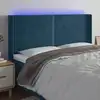 Image de Tête De Lit À Led Bleu Foncé 163x16x118/128 Cm Velours Vidaxl