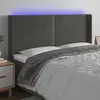 Image de Tête De Lit À Led Gris Foncé 183x16x118/128 Cm Velours Vidaxl