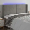 Image de Tête De Lit À Led Gris Clair 203x16x118/128 Cm Velours Vidaxl