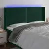 Image de Tête De Lit À Led Vert Foncé 203x16x118/128 Cm Velours Vidaxl