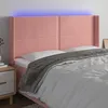 Image de Tête De Lit À Led Rose 203x16x118/128 Cm Velours Vidaxl