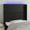 Image de Tête De Lit À Led Noir 93x16x118/128 Cm Similicuir Vidaxl