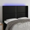 Image de Tête De Lit À Led Noir 147x16x118/128 Cm Similicuir Vidaxl