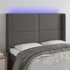 Image de Tête De Lit À Led Gris 147x16x118/128 Cm Similicuir Vidaxl