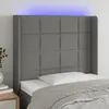 Image de Tête De Lit À Led Gris Foncé 83x16x118/128 Cm Tissu Vidaxl