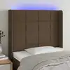 Image de Tête De Lit À Led Marron Foncé 83x16x118/128 Cm Tissu Vidaxl