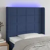 Image de Tête De Lit À Led Bleu 83x16x118/128 Cm Tissu Vidaxl