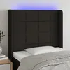 Image de Tête De Lit À Led Noir 93x16x118/128 Cm Tissu Vidaxl