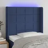 Image de Tête De Lit À Led Bleu 93x16x118/128 Cm Tissu Vidaxl