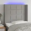Image de Tête De Lit À Led Gris Clair 103x16x118/128 Cm Tissu Vidaxl