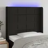 Image de Tête De Lit À Led Noir 103x16x118/128 Cm Tissu Vidaxl