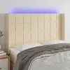 Image de Tête De Lit À Led Crème 147x16x118/128 Cm Tissu Vidaxl