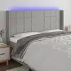Image de Tête De Lit À Led Gris Clair 163x16x118/128 Cm Tissu Vidaxl