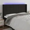Image de Tête De Lit À Led Noir 183x16x118/128 Cm Tissu Vidaxl