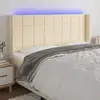Image de Tête De Lit À Led Crème 183x16x118/128 Cm Tissu Vidaxl