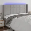 Image de Tête De Lit À Led Gris Clair 203x16x118/128 Cm Tissu Vidaxl