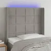 Image de Tête De Lit À Led Gris Clair 83x16x118/128 Cm Velours Vidaxl