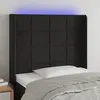 Image de Tête De Lit À Led Noir 83x16x118/128 Cm Velours Vidaxl