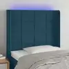 Image de Tête De Lit À Led Bleu Foncé 83x16x118/128 Cm Velours Vidaxl